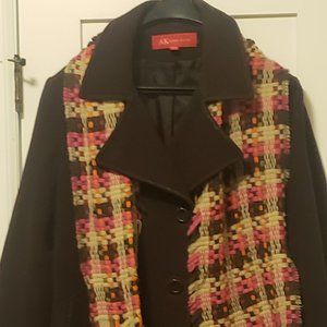 Anne Klein Pea Coat - Size L - Brown